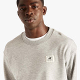 NB Woven Label Crewneck Sweatshirt - Ash Heather
