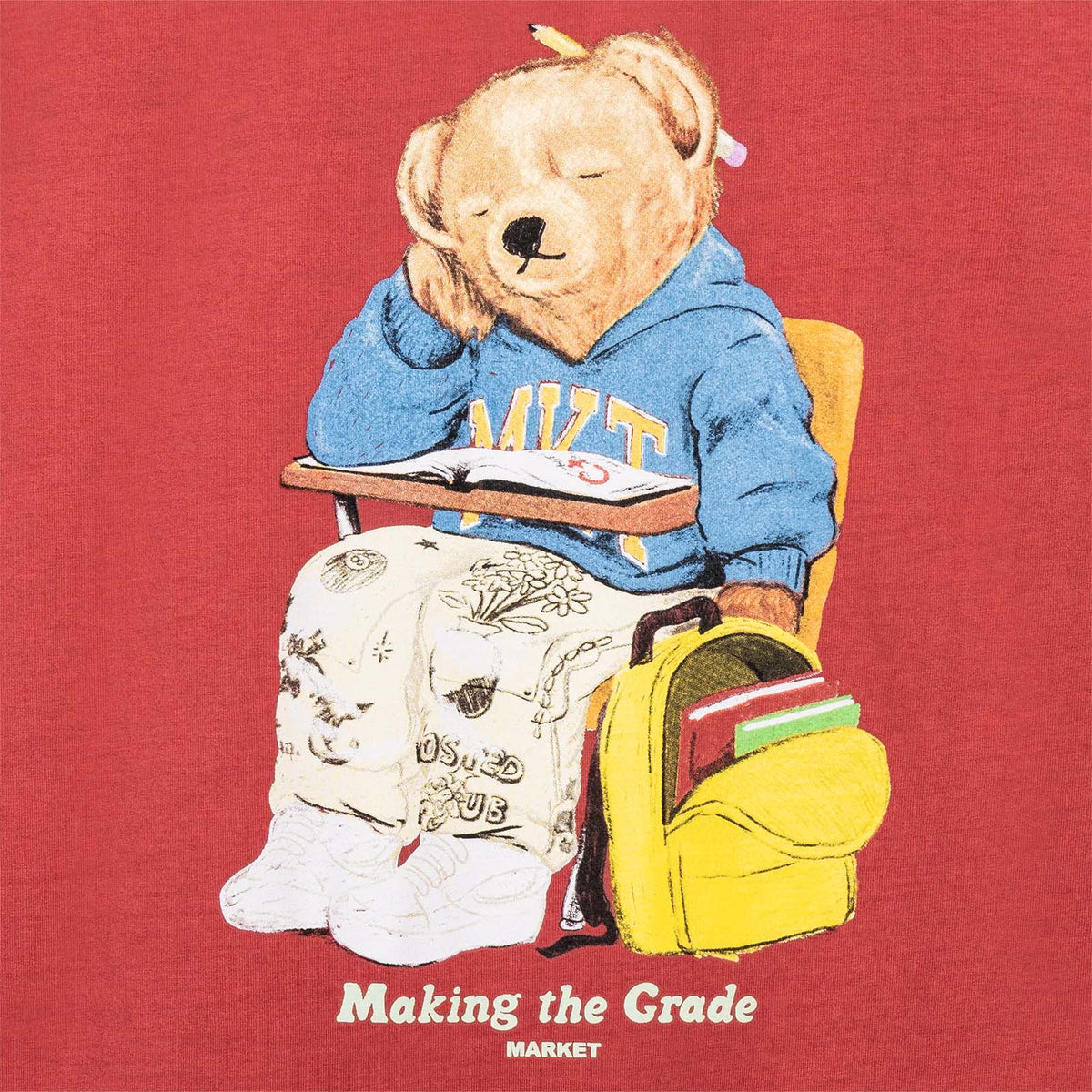 Making the Grade Bear T-Shirt - Berry
