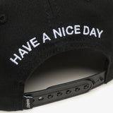 Smiley Badge 6 Panel Cap - Black