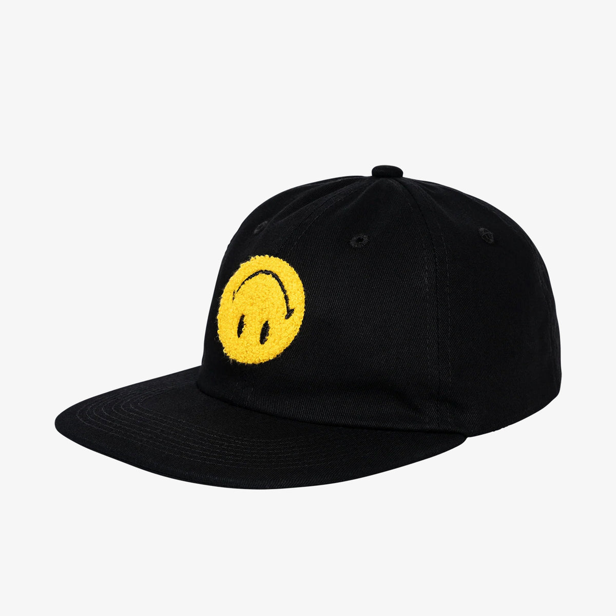 Smiley Upside Down 6 Panel Cap - Black