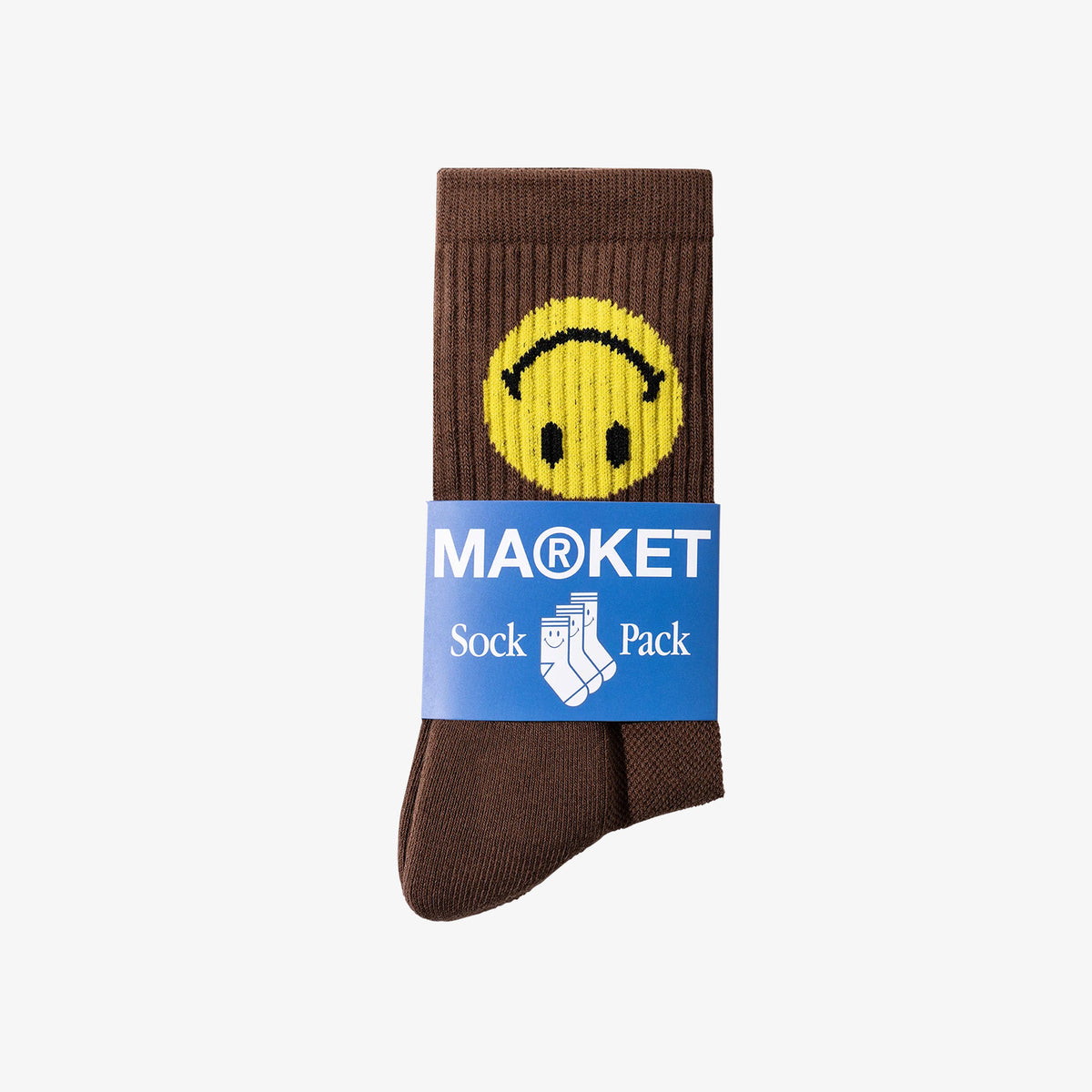 Smiley Upside Down Socks - Brown