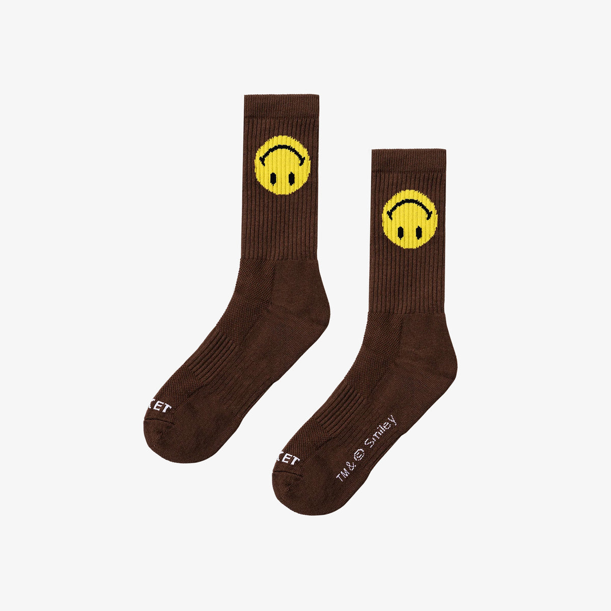 Smiley Upside Down Socks - Brown