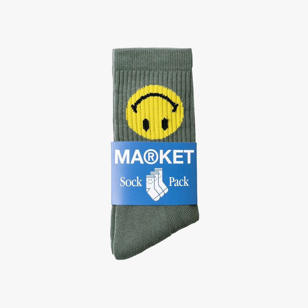Smiley Upside Down Socks - Sage