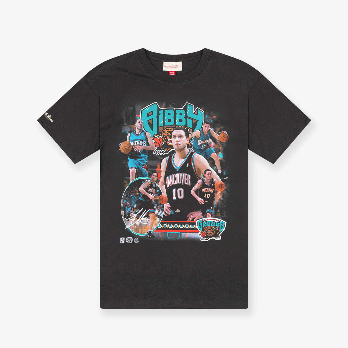 Mike Bibby Vancouver Grizzlies Photo Tee - Faded Black