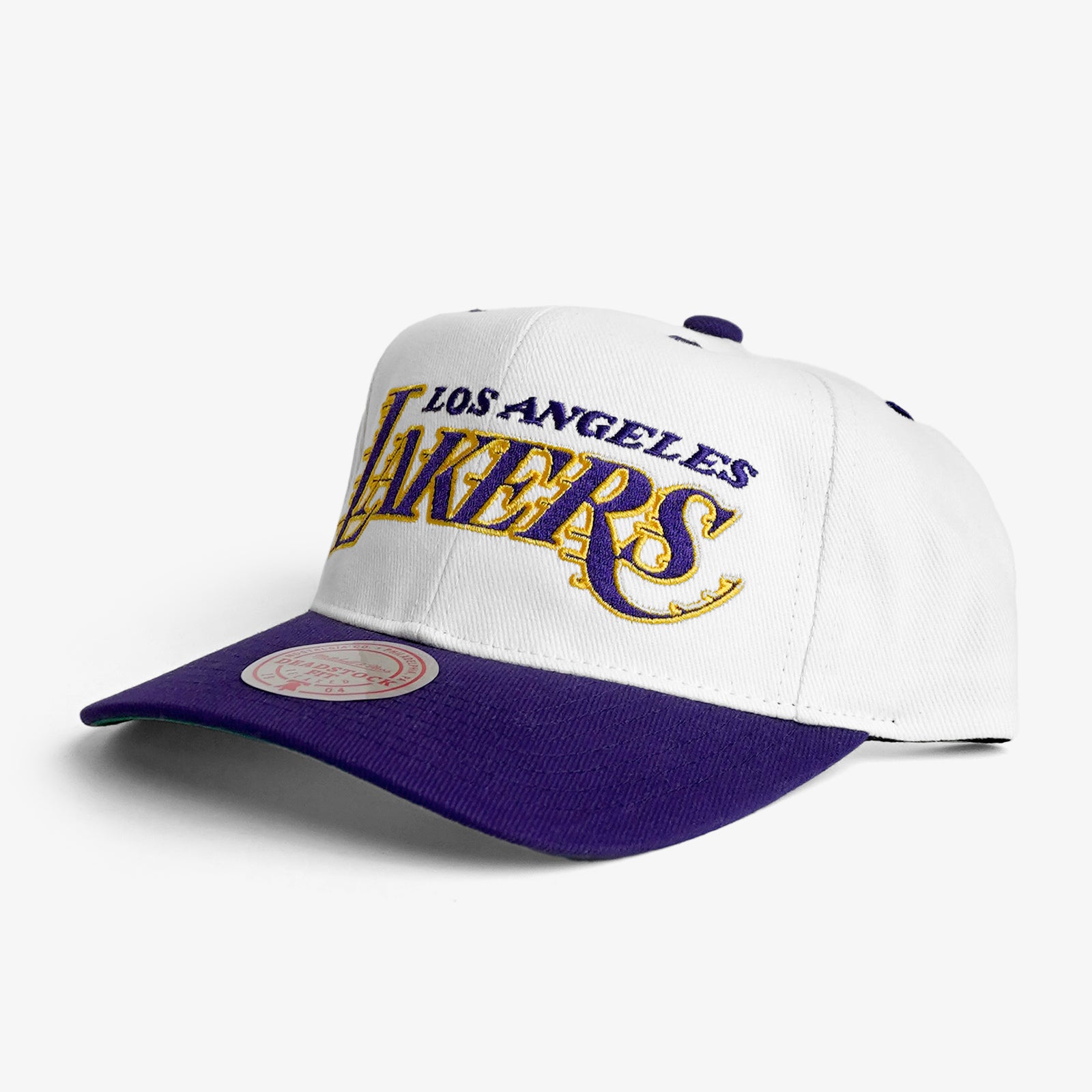 Mitchell & Ness x NBA Lakers Off White Snapback Hat