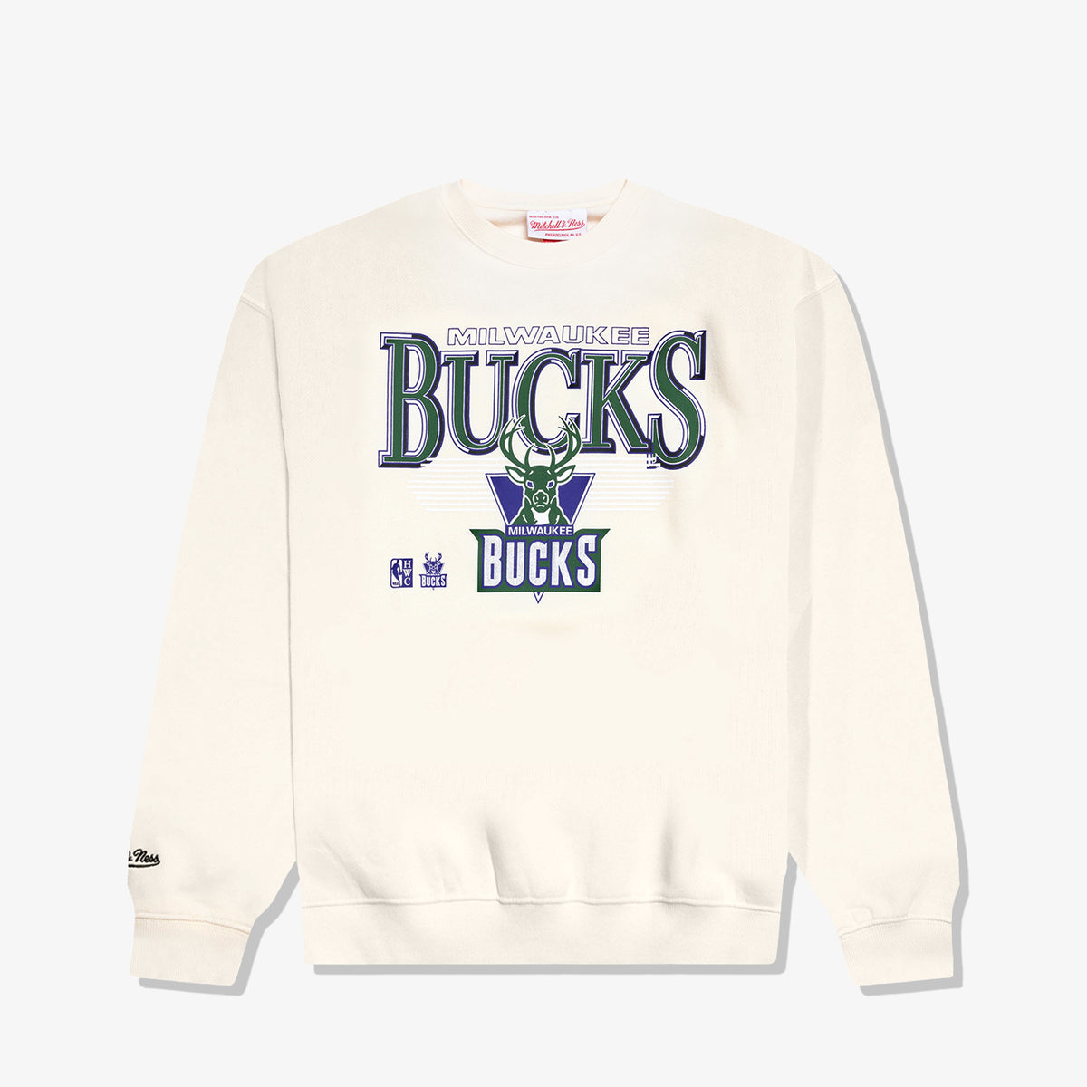 Milwaukee Bucks Conference Crew Sweatshirt - Black - Throwback