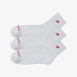 NB Patch Logo Ankle Socks (3 Pairs) - White