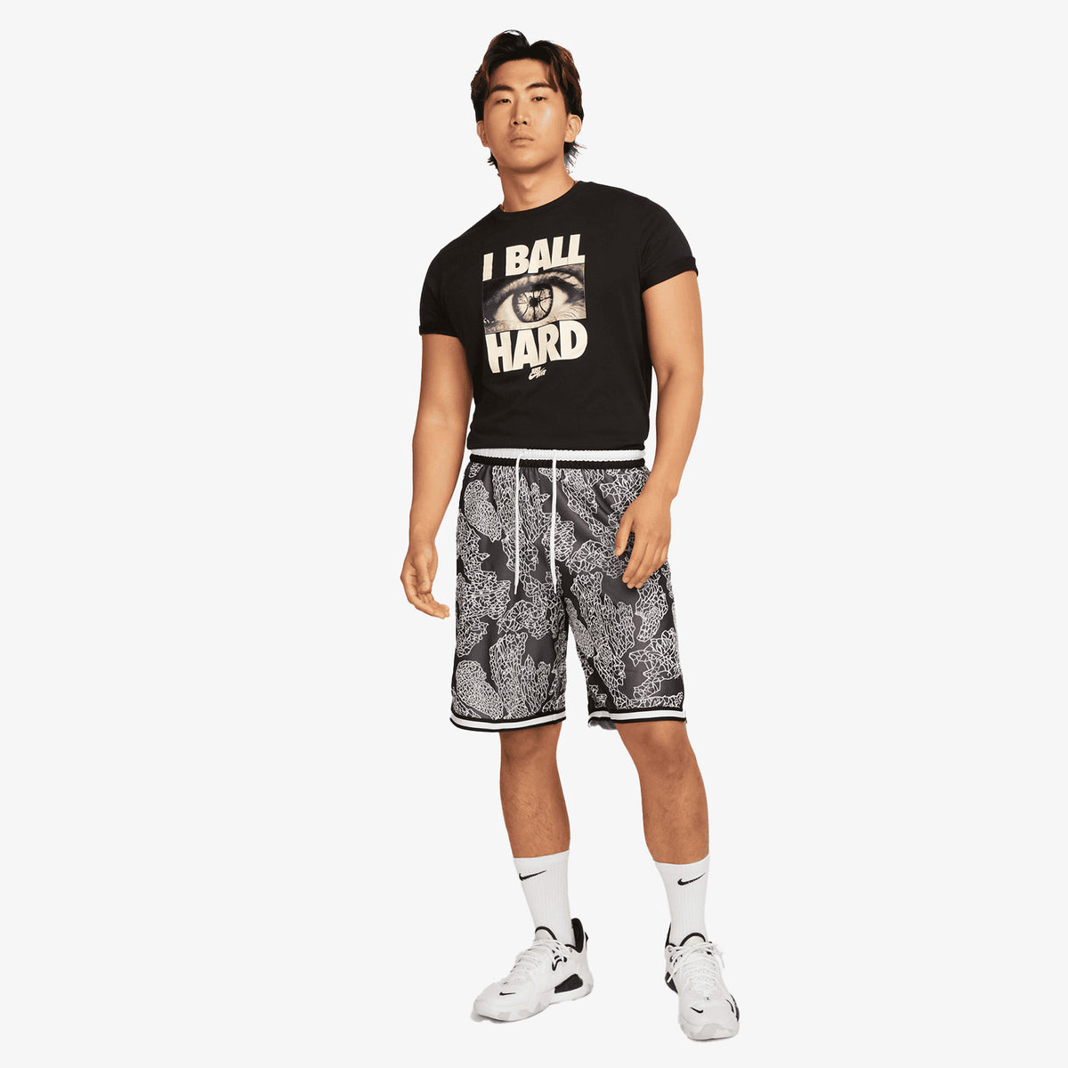 Nike Dri-Fit DNA 10&quot; AOP Basketball Shorts - Black/White