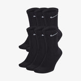 Everyday Cushioned Training Crew Socks (6 Pairs) - Black/White