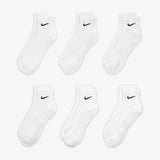 Everyday Cushioned Training Ankle Socks (6 Pairs) - White/Black
