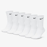 Everyday Cushioned Training Crew Socks (6 Pairs) - White/Black