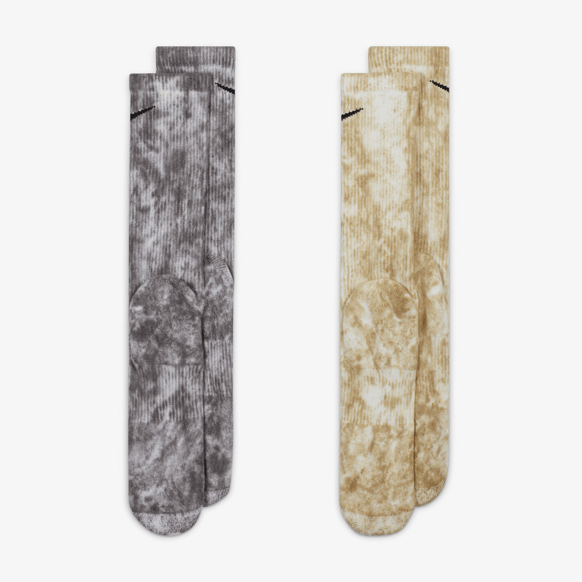 Nike Everyday Plus Cushioned Tie Dye Crew Socks (2 Pairs) - Natural/Carbon