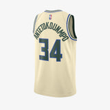 Giannis Antetokounmpo Milwaukee Bucks 2025/2026 City Edition Swingman Jersey - Cream