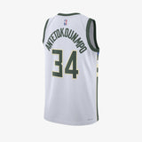 Giannis Antetokounmpo Milwaukee Bucks Association Edition Swingman Jersey - White
