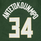 Giannis Antetokounmpo Milwaukee Bucks Name & Number NBA Youth T-Shirt - Green