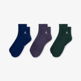 Jumpman Everyday Ankle Socks (3 Pairs) - Indigo/Pine/Plum