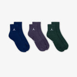 Jumpman Everyday Ankle Socks (3 Pairs) - Indigo/Pine/Plum