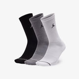 Jumpman Everyday Max Crew Socks (3 Pairs) - White/Black/Grey