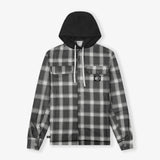 KD Hooded Basketball Flannel Jacket - Black/Grey