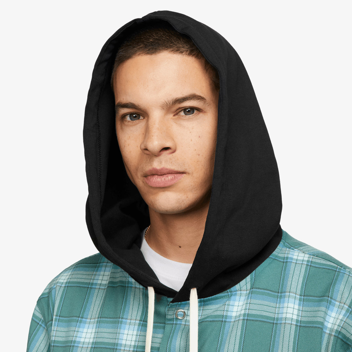 KD Hooded Basketball Flannel Jacket Teal Throwback