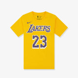LeBron James Los Angeles Lakers Icon Name & Number Youth T-Shirt - Yellow
