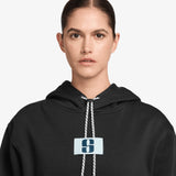 Sabrina Logo Pullover Hoodie - Black/Glacier Blue