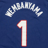 Victor Wembanyama France National Team Name & Number Youth T-Shirt - Blue