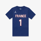 Victor Wembanyama France National Team Name & Number Youth T-Shirt - Blue