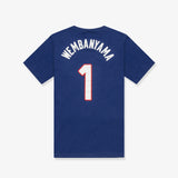 Victor Wembanyama France National Team Name & Number Youth T-Shirt - Blue