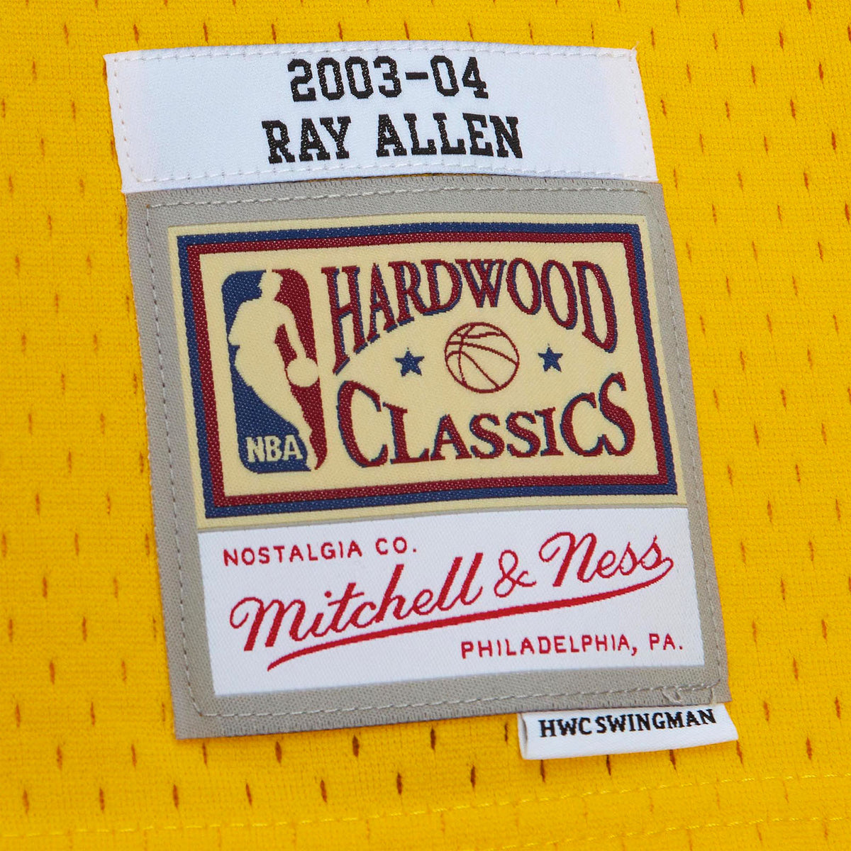 Ray Allen Seattle Supersonics 03-04 HWC Swingman Jeresy - Yellow