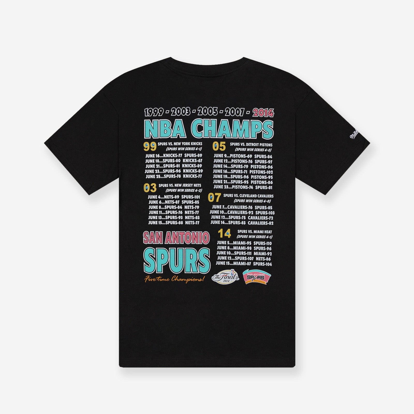 San Antonio Spurs 2014 World Champs T Shirt Black Throwback
