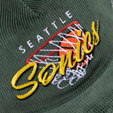 Seattle Supersonics Nothing But Net Corduroy Deadstock Snapback - Green