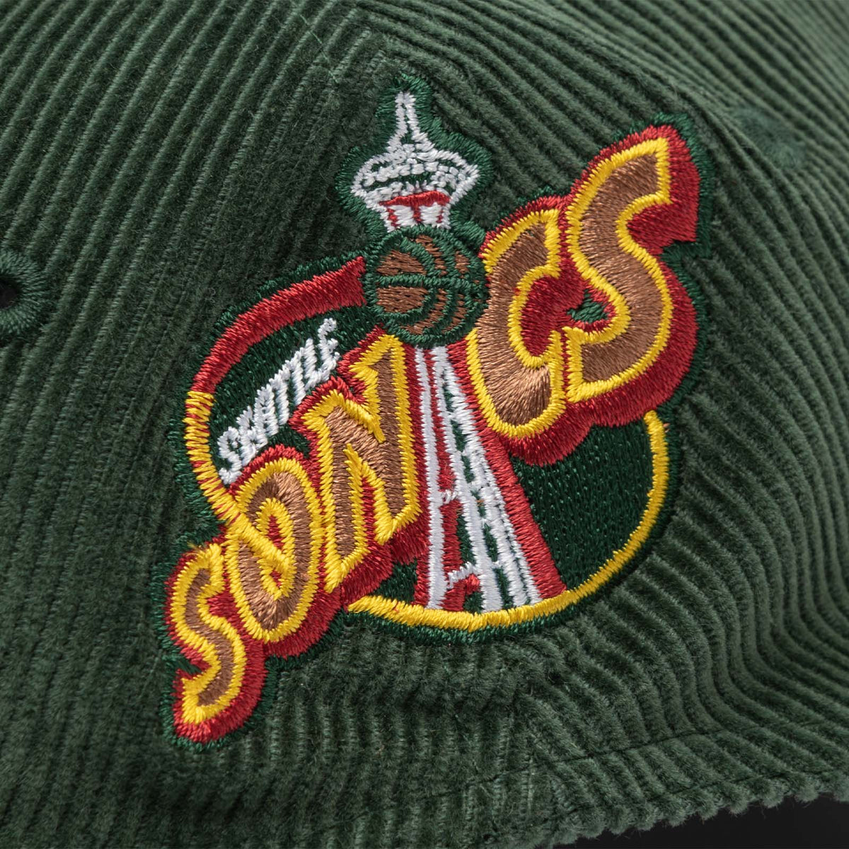 Seattle Supersonics Nothing But Net Corduroy Deadstock Snapback - Green
