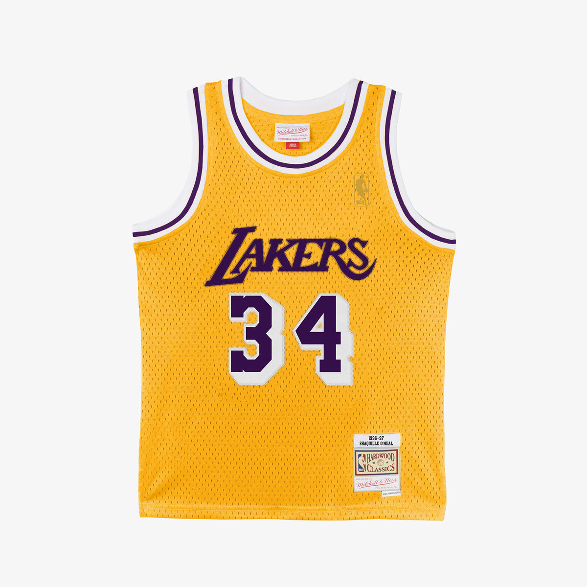 Shaquille O&#39;Neal Los Angeles Lakers 96-97 HWC Youth Swingman Jersey - Yellow