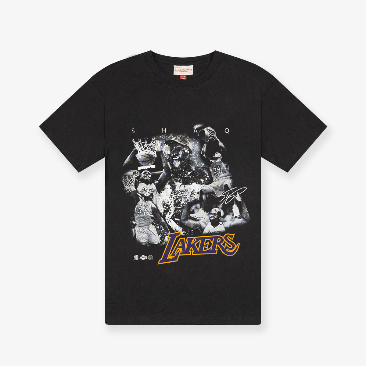 Shaquille O&#39;Neal Los Angeles Lakers Player Photo Homage Tee - Faded Black