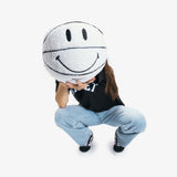 Smiley Balance Plush Basketball Pillow - White