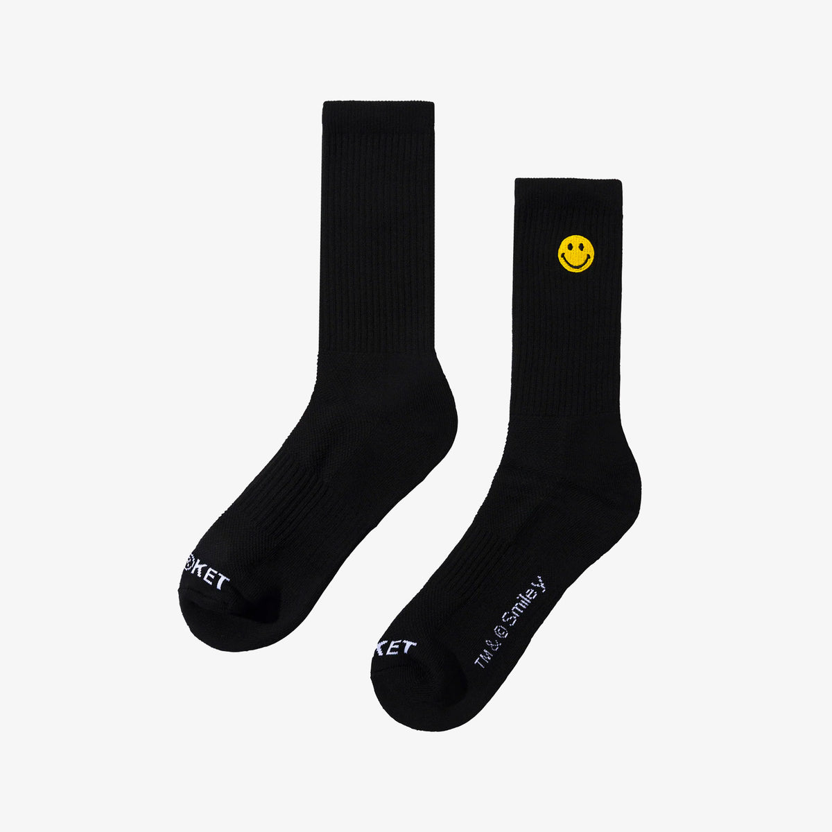 Smiley Small Patch Socks - Black