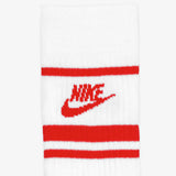 Sportswear Dri-FIT Everyday Essential Crew Socks (3 Pairs) - White/University Red