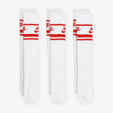 Sportswear Dri-FIT Everyday Essential Crew Socks (3 Pairs) - White/University Red