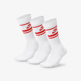 Sportswear Dri-FIT Everyday Essential Crew Socks (3 Pairs) - White/University Red