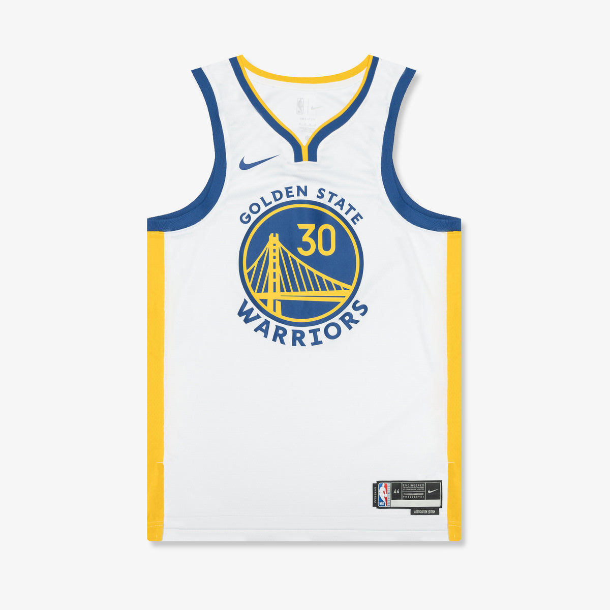 Youth Nike Stephen Curry White Golden State Warriors Swingman Badge Jersey  - Association Edition