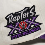 Toronto Raptors Corduroy Visor Pro Crown Snapback - White Cream/Purple