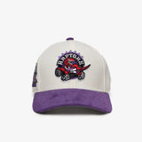 Toronto Raptors Corduroy Visor Pro Crown Snapback - White Cream/Purple