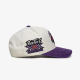 Toronto Raptors Corduroy Visor Pro Crown Snapback - White Cream/Purple