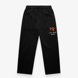 Throwback 'New York or Nowhere' Cuffless Trackpants - Black