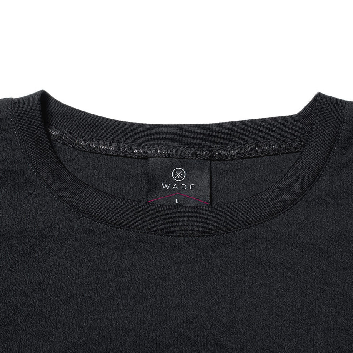 Wade Mirrored Logo Seersucker T-Shirt - Black