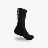 Elite Performance Crew Socks - Black/Hot Pink