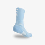 Elite Performance Crew Socks - Light Blue/White