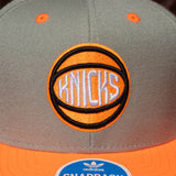 New York Knicks Logo Snapback - Grey/Fluro Orange