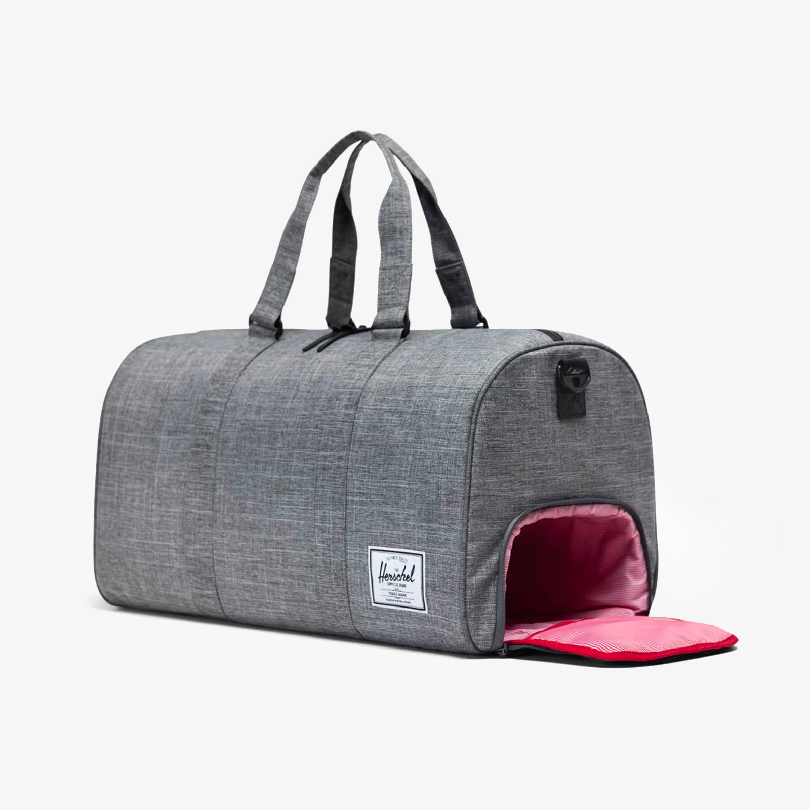Herschel novel outlet duffle raven crosshatch